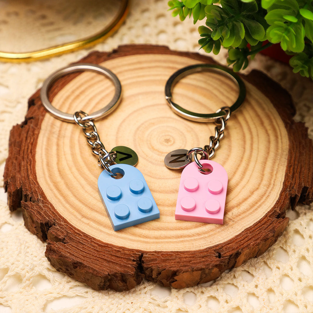 Better Together - Personalized Heart Brick Keychain