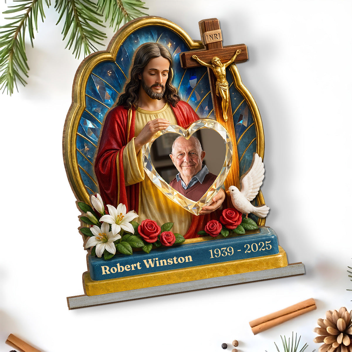 Custom Memorial Keepsake, Sympathy & Remembrance Gift • Guardian Of My Heart - Personalized 2-Layer Wood Plaque With Flat Base
