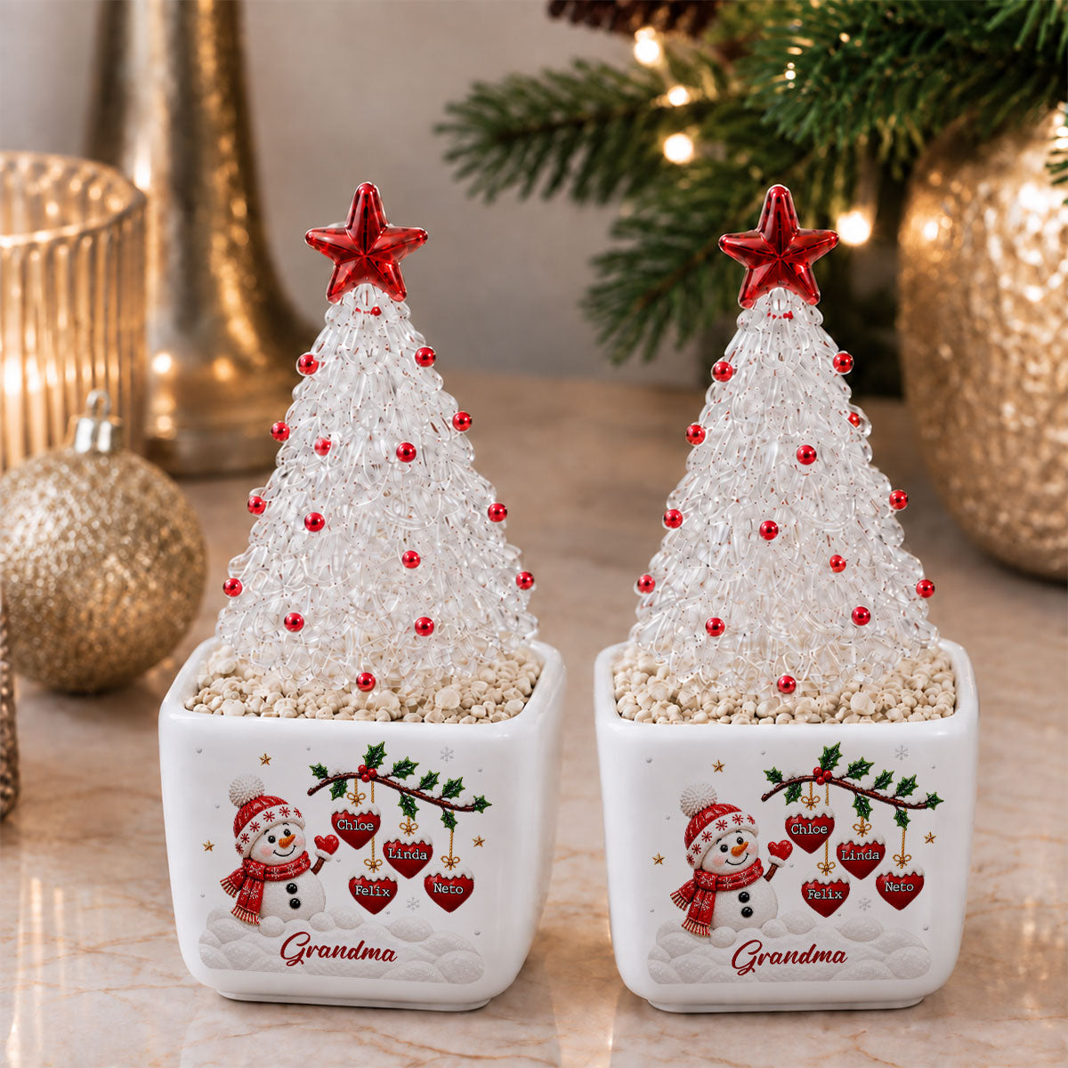 Grandma Love -  Personalized Glass Christmas Tree