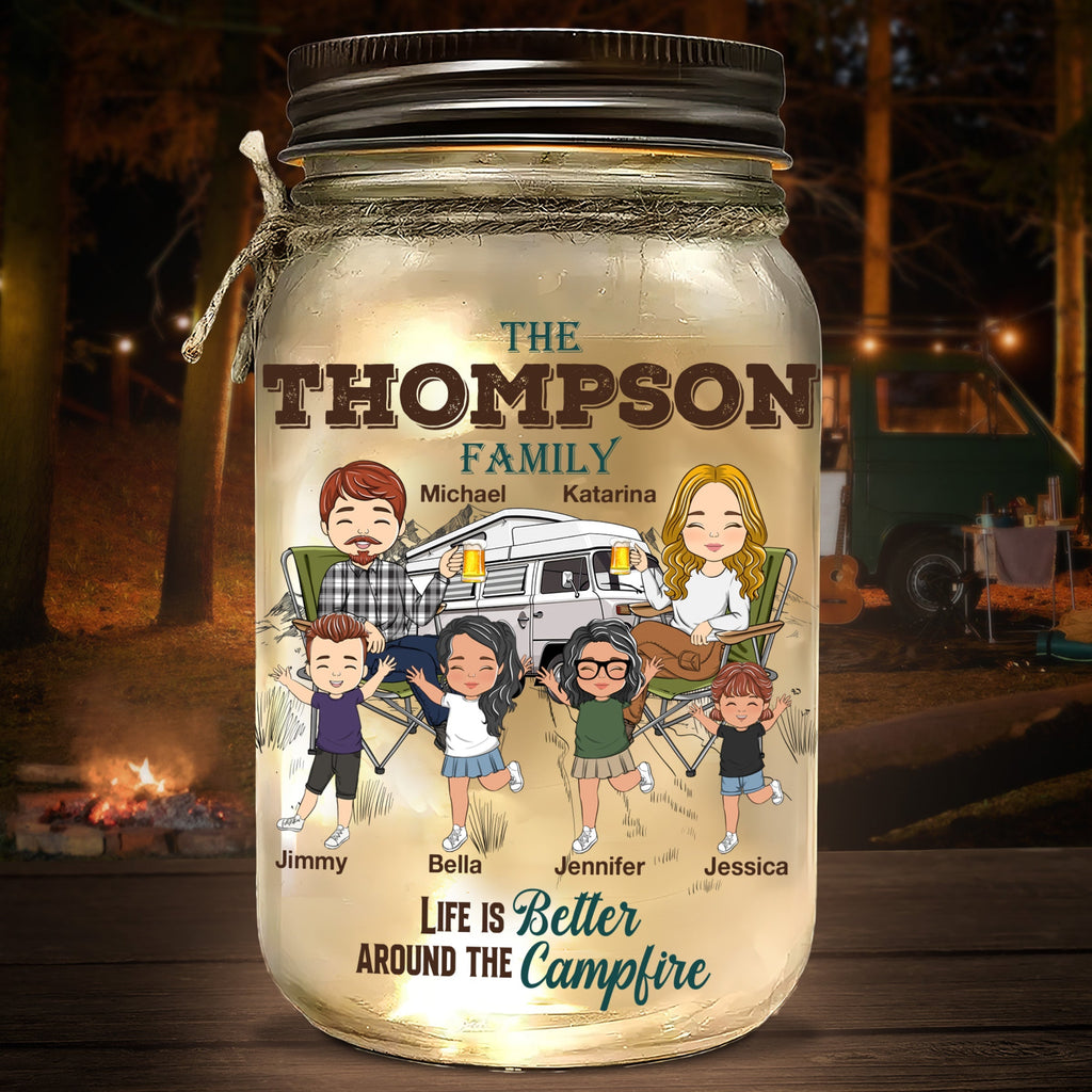 Happy Campers - Personalized Mason Jar Light