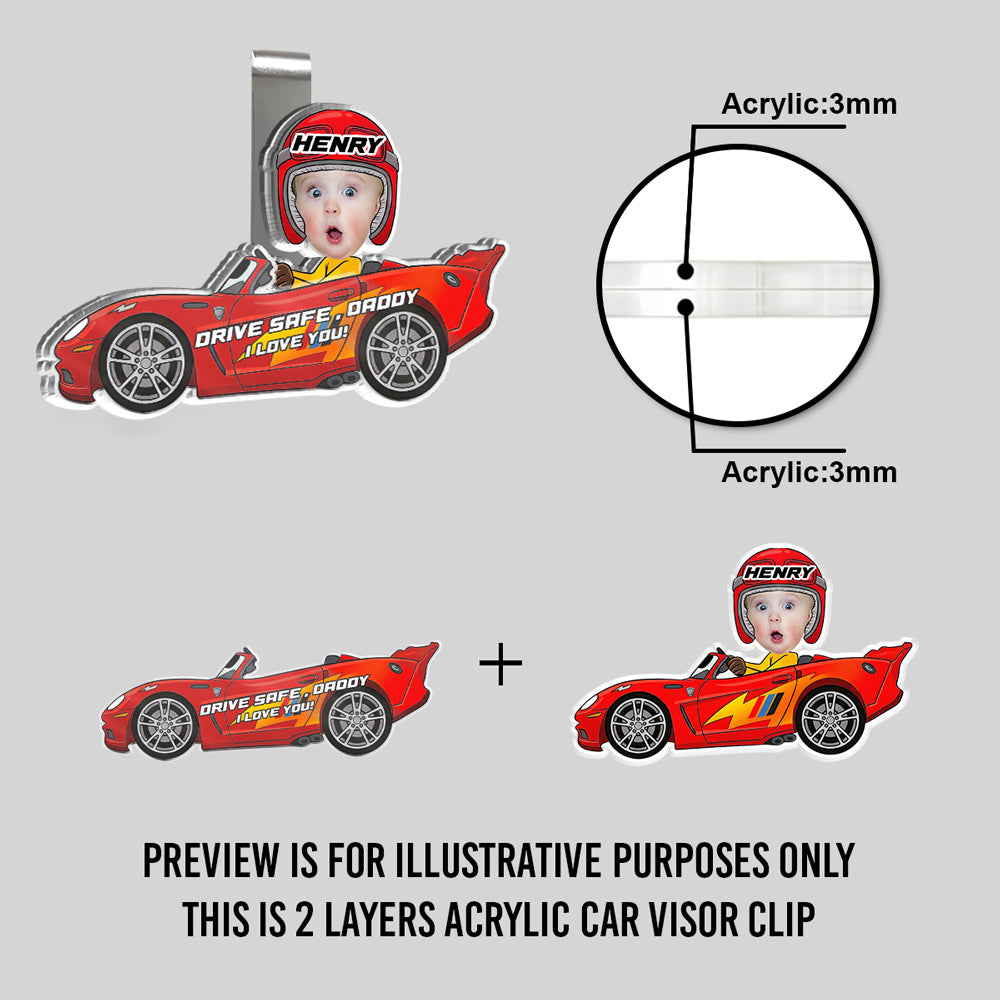 I Love You - Personalized Acrylic Car Visor Clip