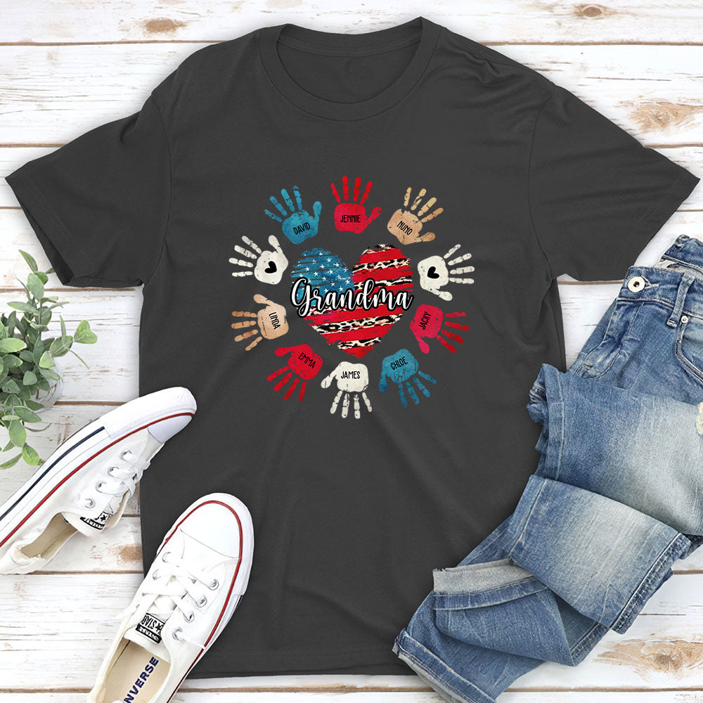 Custom Christmas & Birthday Gift for Grandma • Heart And Hands - Personalized Unisex T-shirt