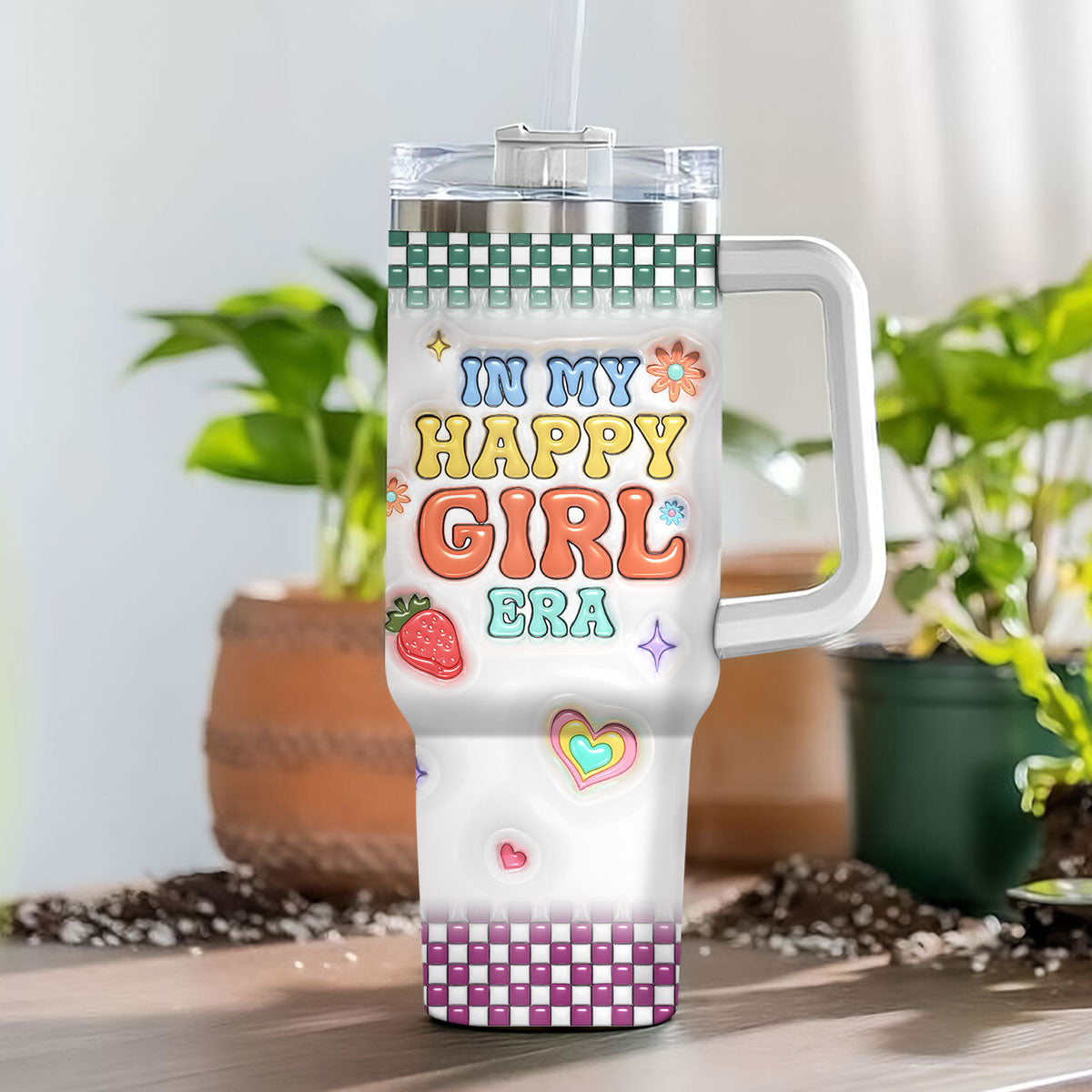 In Happy Girl Era - Personalized 3D Inflated Effect Printed 40 Oz Tumbler