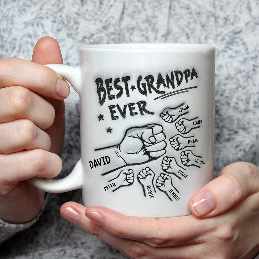 Custom Christmas & Birthday Gift for Dad • Best Dad Ever - Personalized 3D Inflated Effect Mug