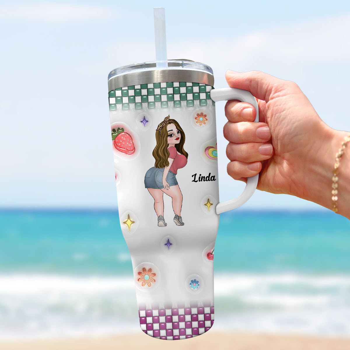 In Happy Girl Era - Personalized 3D Inflated Effect Printed 40 Oz Tumbler