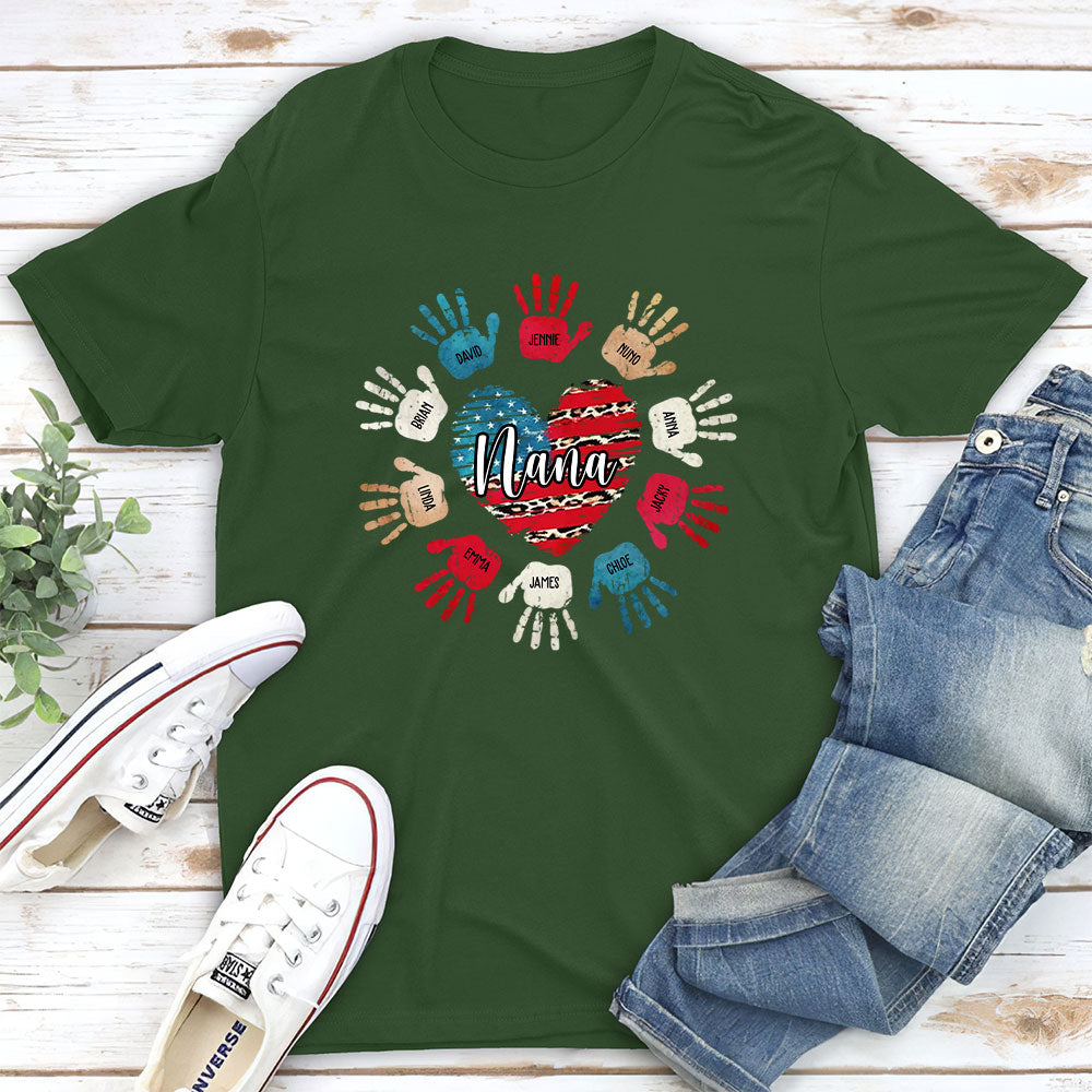 Custom Christmas & Birthday Gift for Grandma • Heart And Hands - Personalized Unisex T-shirt