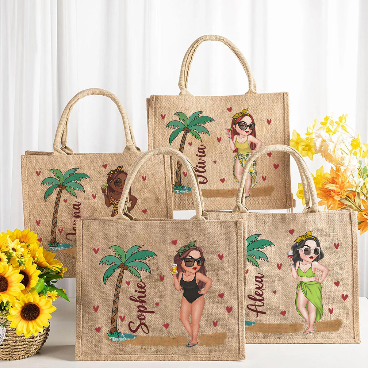 Beach Is Calling - Personalized Jute Tote Bag