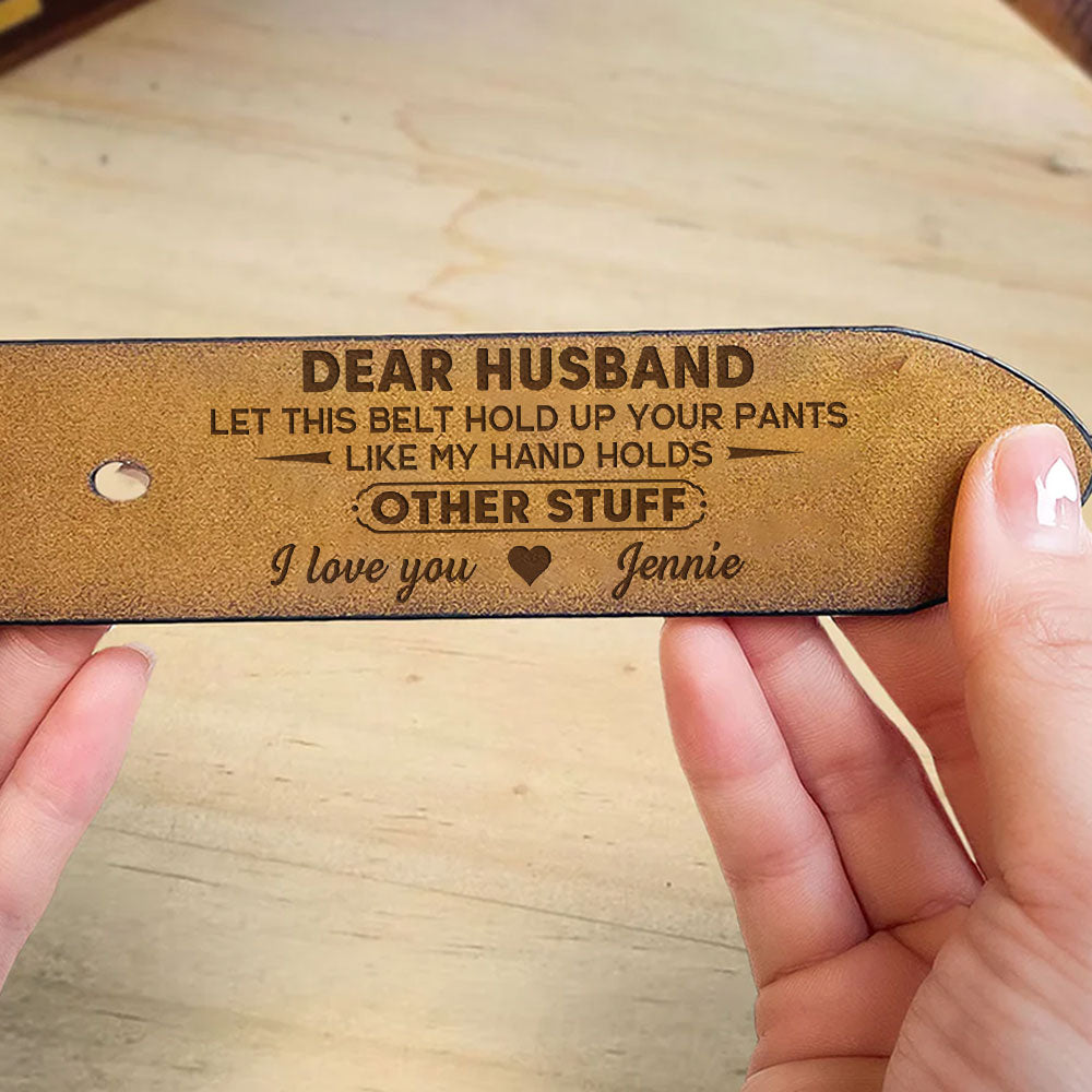 Hold Your Stuff - Personalized Engraved Leather Belt
