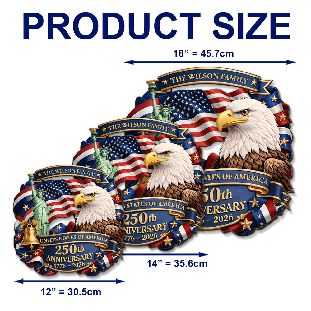Custom Family Patriotic Hanging Decor, 4th of July • Time For The Grand Anniversary - Personalized Wood Sign