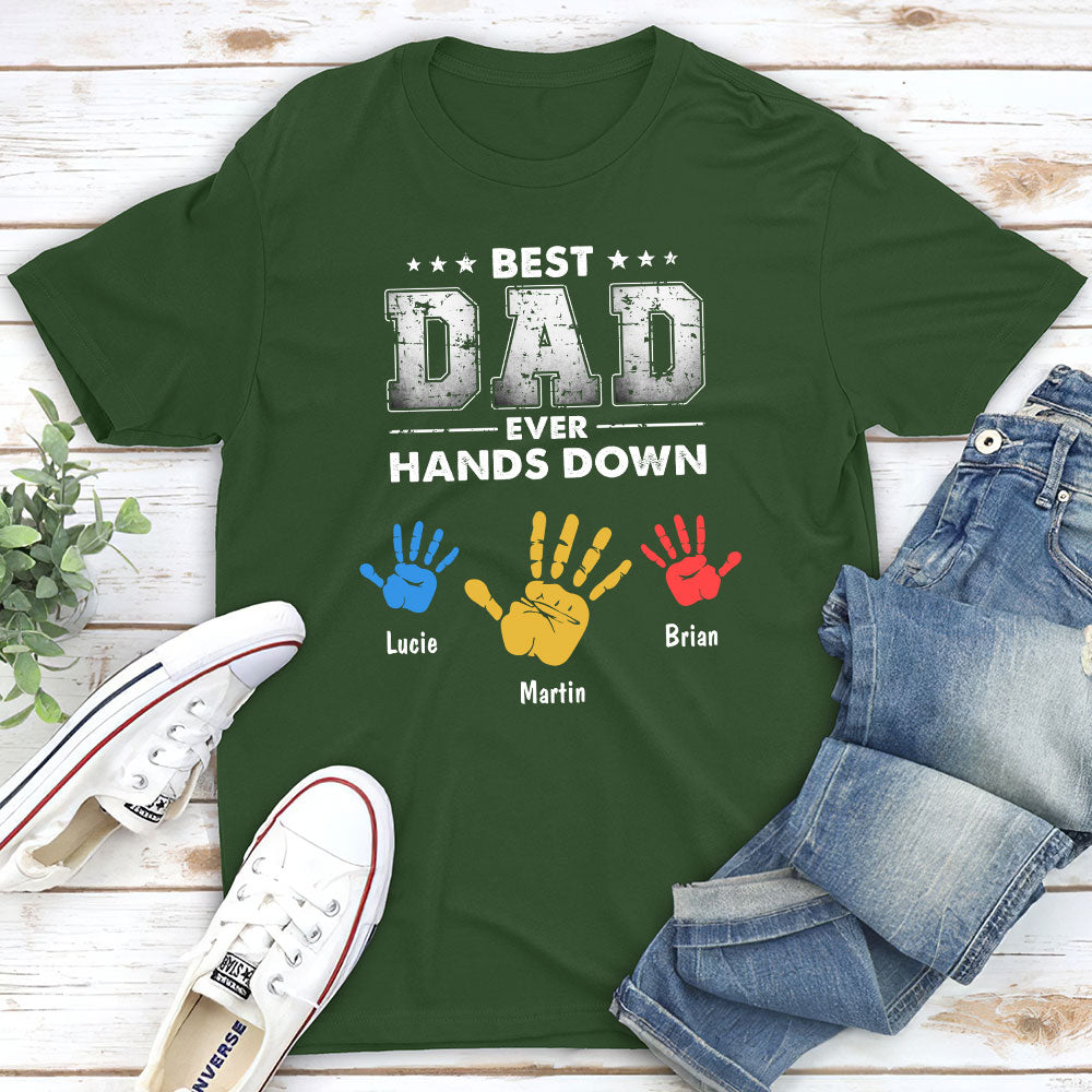 Custom Christmas & Birthday Gift for Dad, Grandpa • Hands Down - Personalized Classic T-shirt