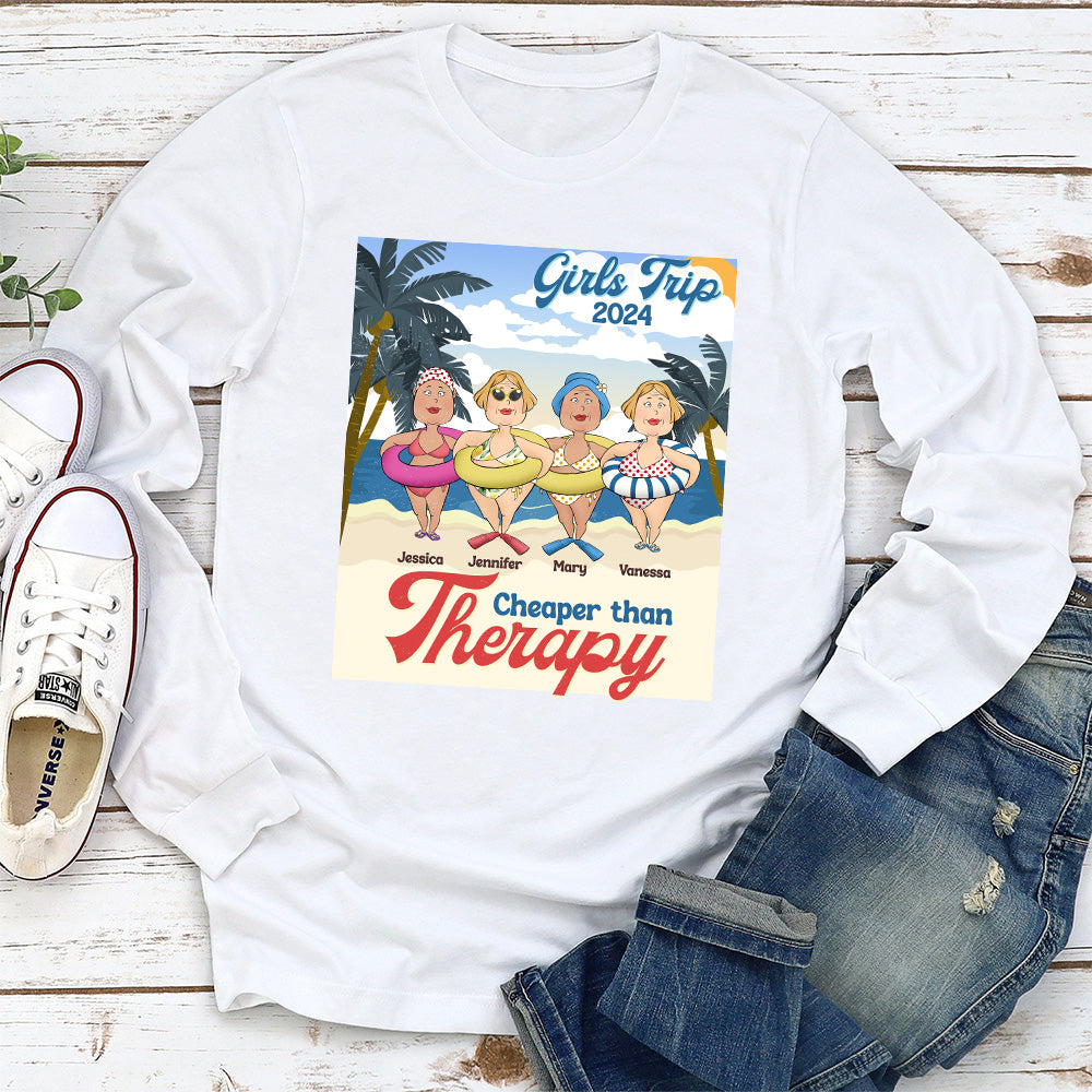 Custom Christmas & Birthday Keepsake Gift • Cheaper Than Therapy - Personalized Long Sleeve T-shirt