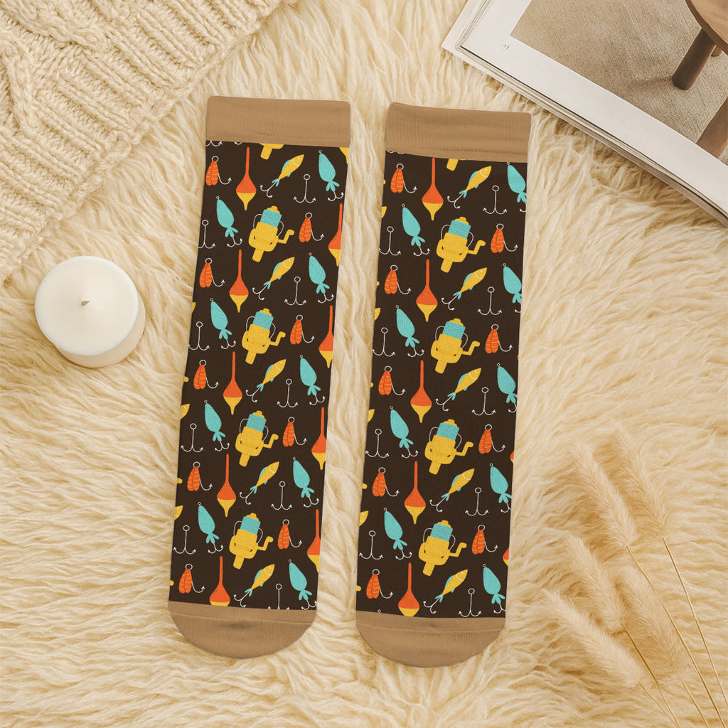 Custom Photo Fishing Lover Gift, Outdoor Footwear For Fishermen • Best Fisherman Ever - Personalized Crew Socks