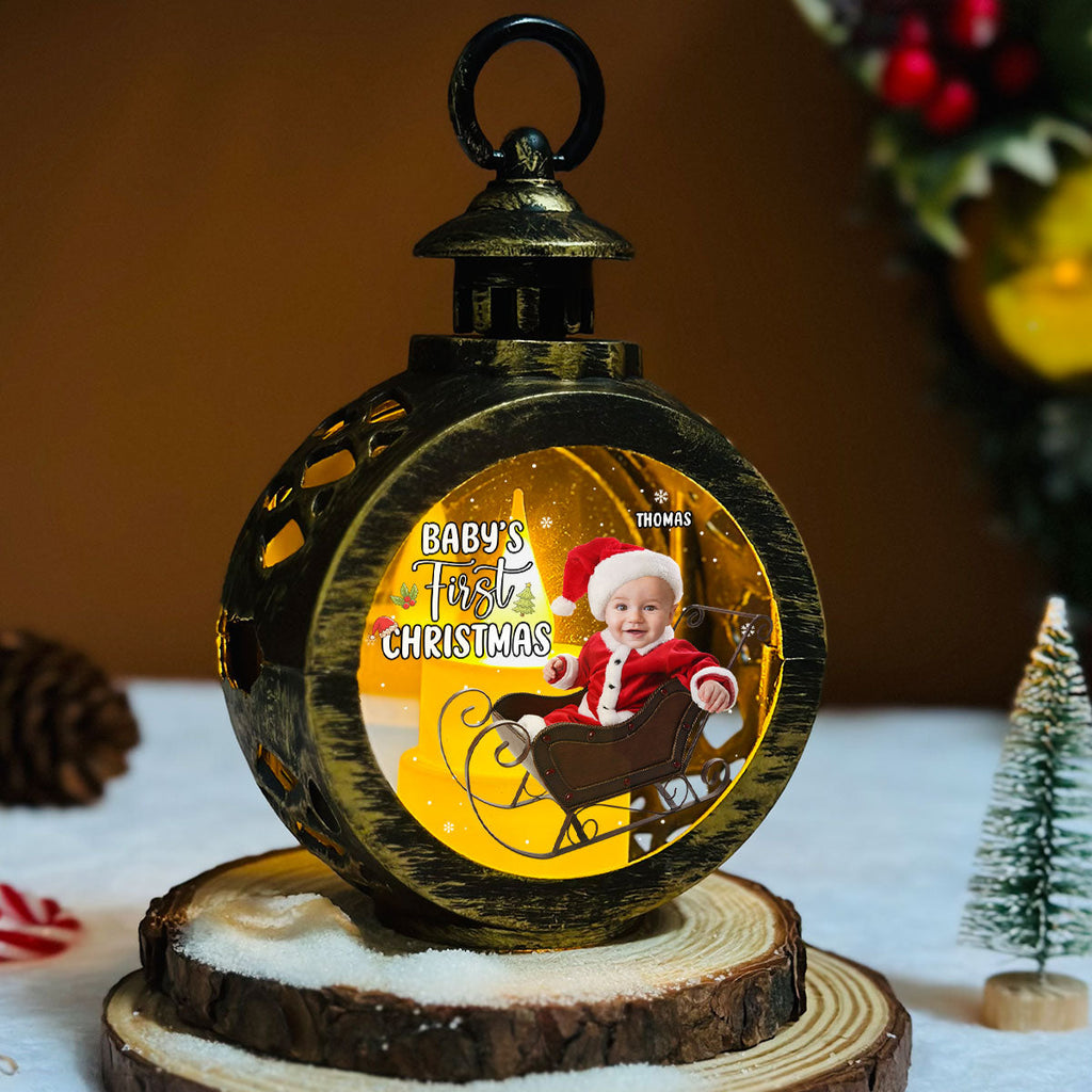 Custom Photo Family Christmas Gifts, Holiday Decor • Baby Christmas - Personalized Christmas Lantern