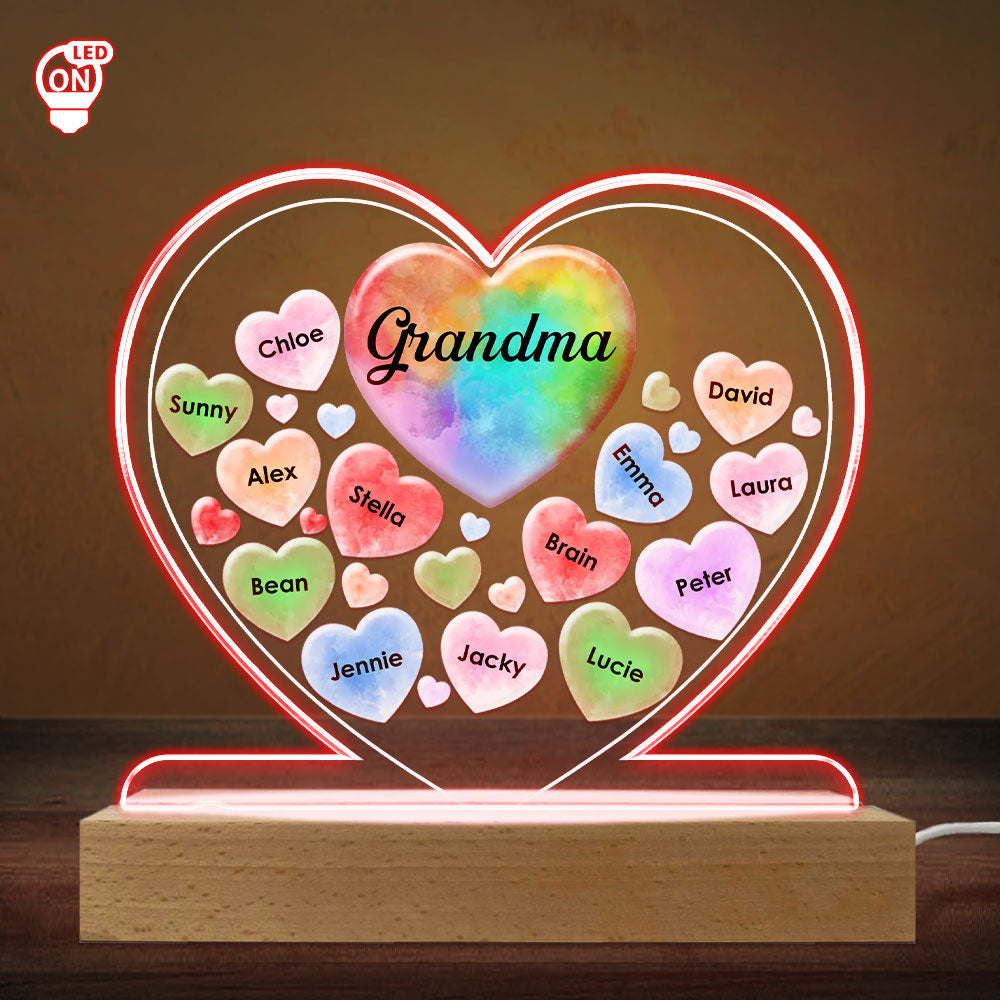 Custom Gifts for Grandma Mom Wife, Mother's Day Birthday • All My Beloved Sweethearts - Personalized LED Light