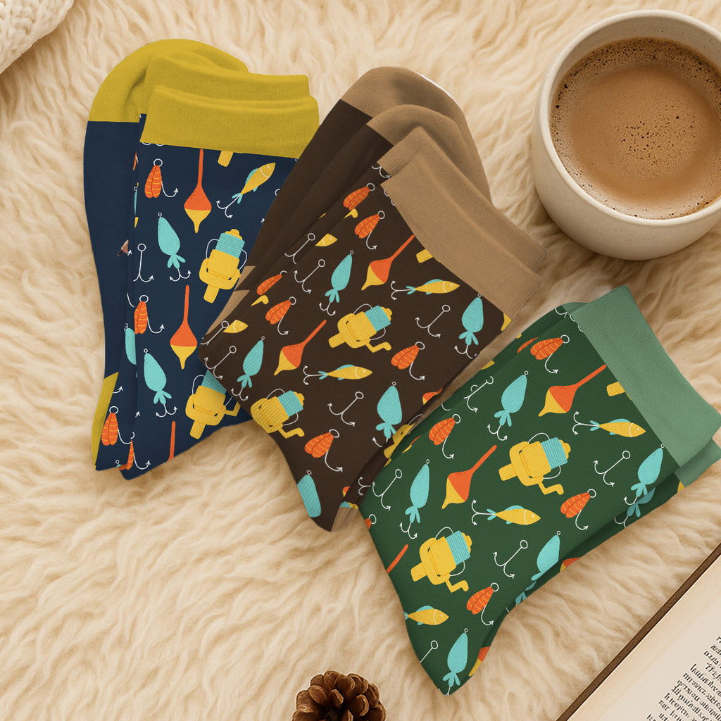 Custom Photo Fishing Lover Gift, Outdoor Footwear For Fishermen • Best Fisherman Ever - Personalized Crew Socks