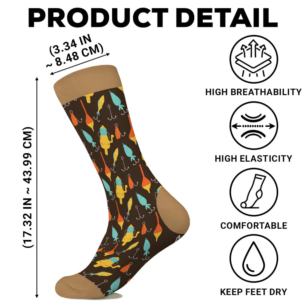 Custom Photo Fishing Lover Gift, Outdoor Footwear For Fishermen • Best Fisherman Ever - Personalized Crew Socks