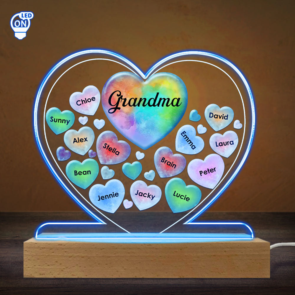 Custom Gifts for Grandma Mom Wife, Mother's Day Birthday • All My Beloved Sweethearts - Personalized LED Light