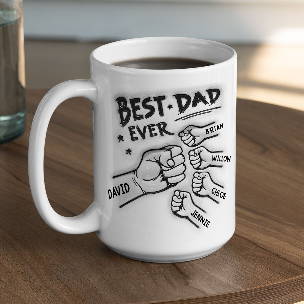 Custom Christmas & Birthday Gift for Dad • Best Dad Ever - Personalized 3D Inflated Effect Mug
