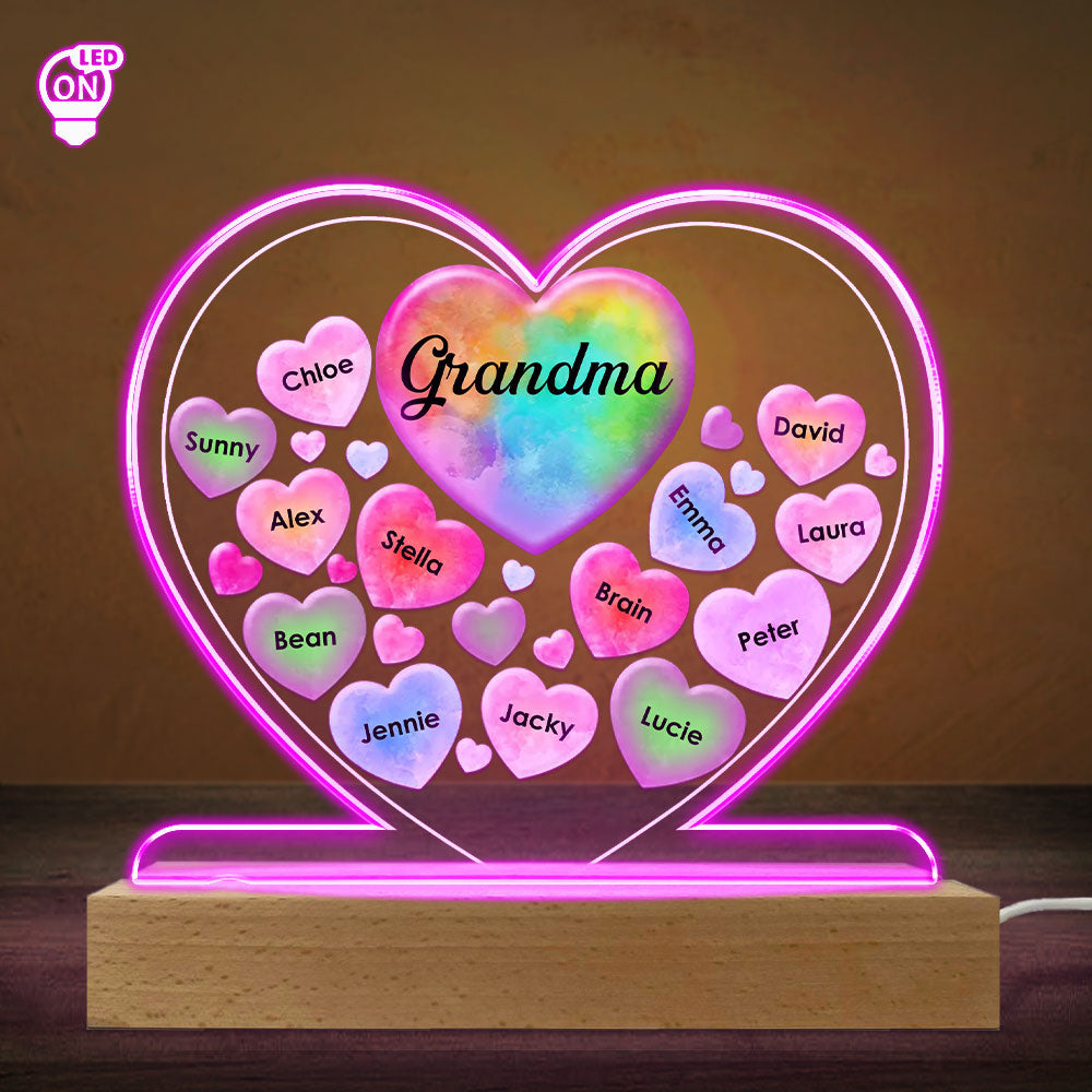 Custom Gifts for Grandma Mom Wife, Mother's Day Birthday • All My Beloved Sweethearts - Personalized LED Light