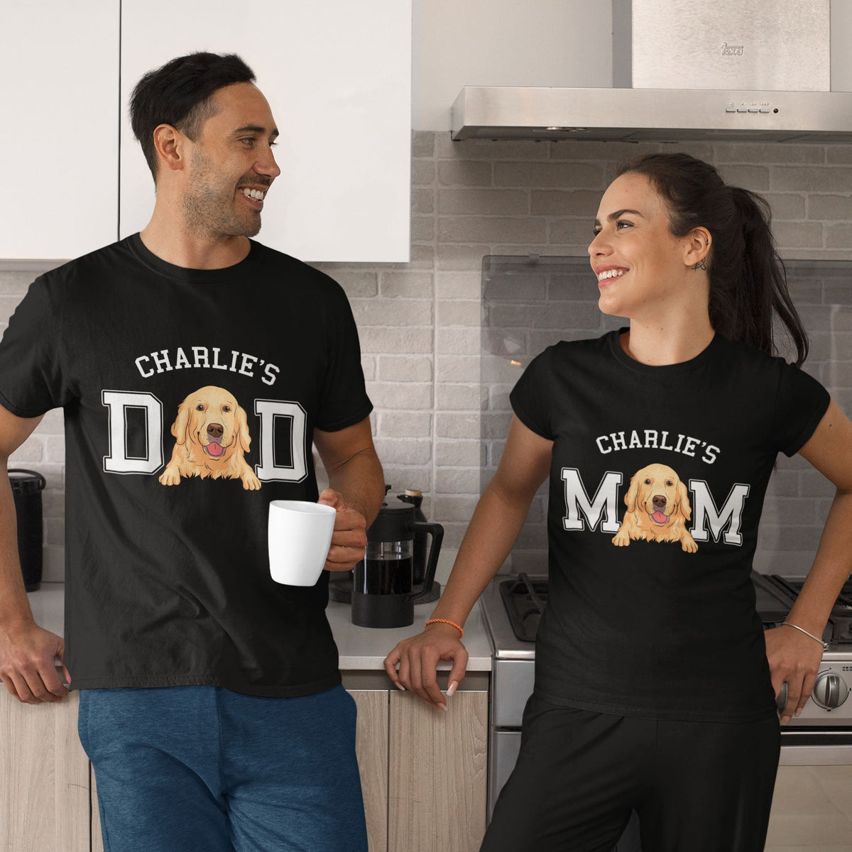Custom Photo Christmas & Birthday Keepsake Gift • Dog Dad/Mom Basic - Personalized Unisex T-shirt