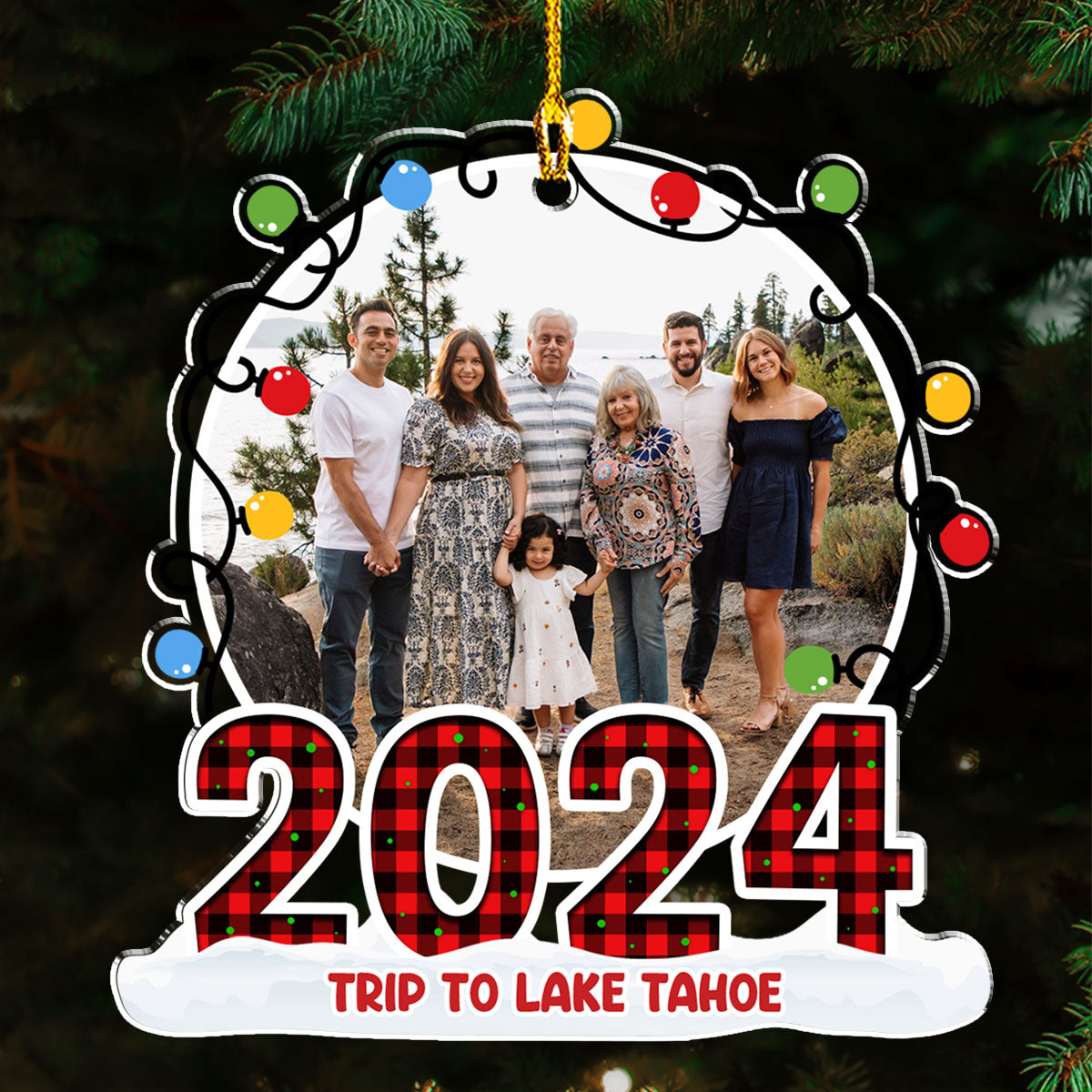 Custom Photo Family Ornament, Christmas Gift for Family Members • Best Memories - Personalized Acrylic Ornament