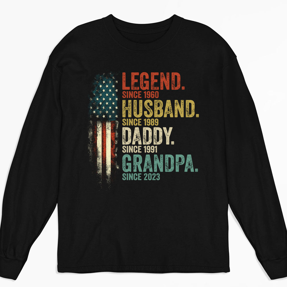 Custom Christmas & Birthday Gift for Dad, Grandpa • Daddy Is A Legend Version 2 - Personalized Shirt