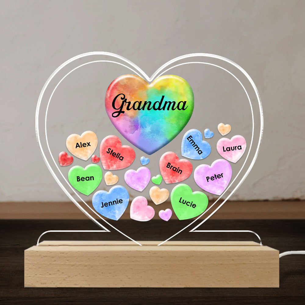 Custom Gifts for Grandma Mom Wife, Mother's Day Birthday • All My Beloved Sweethearts - Personalized LED Light