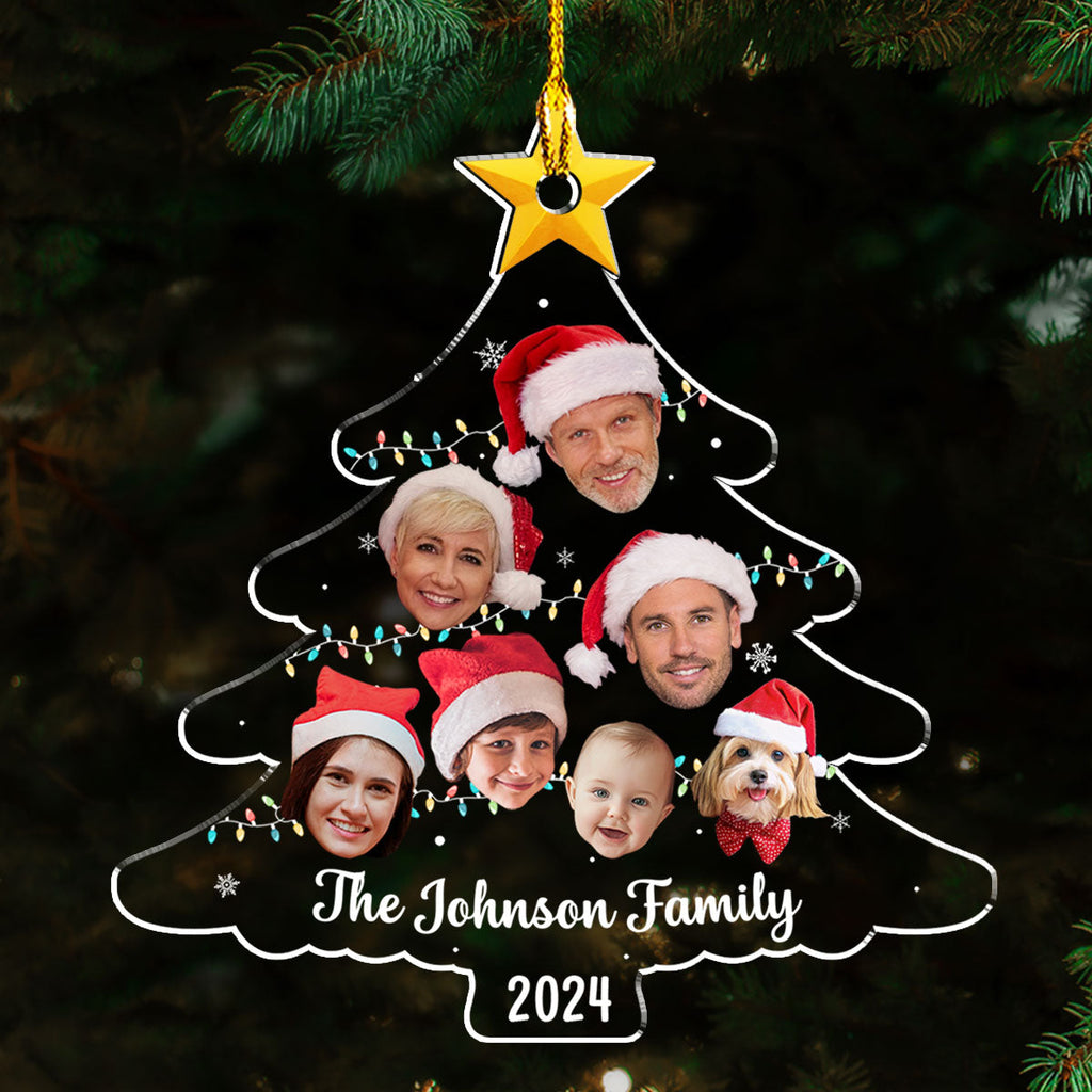 Custom Photo Family Ornament, Christmas Gift for Family Members • Family Photo - Personalized Acrylic Ornament