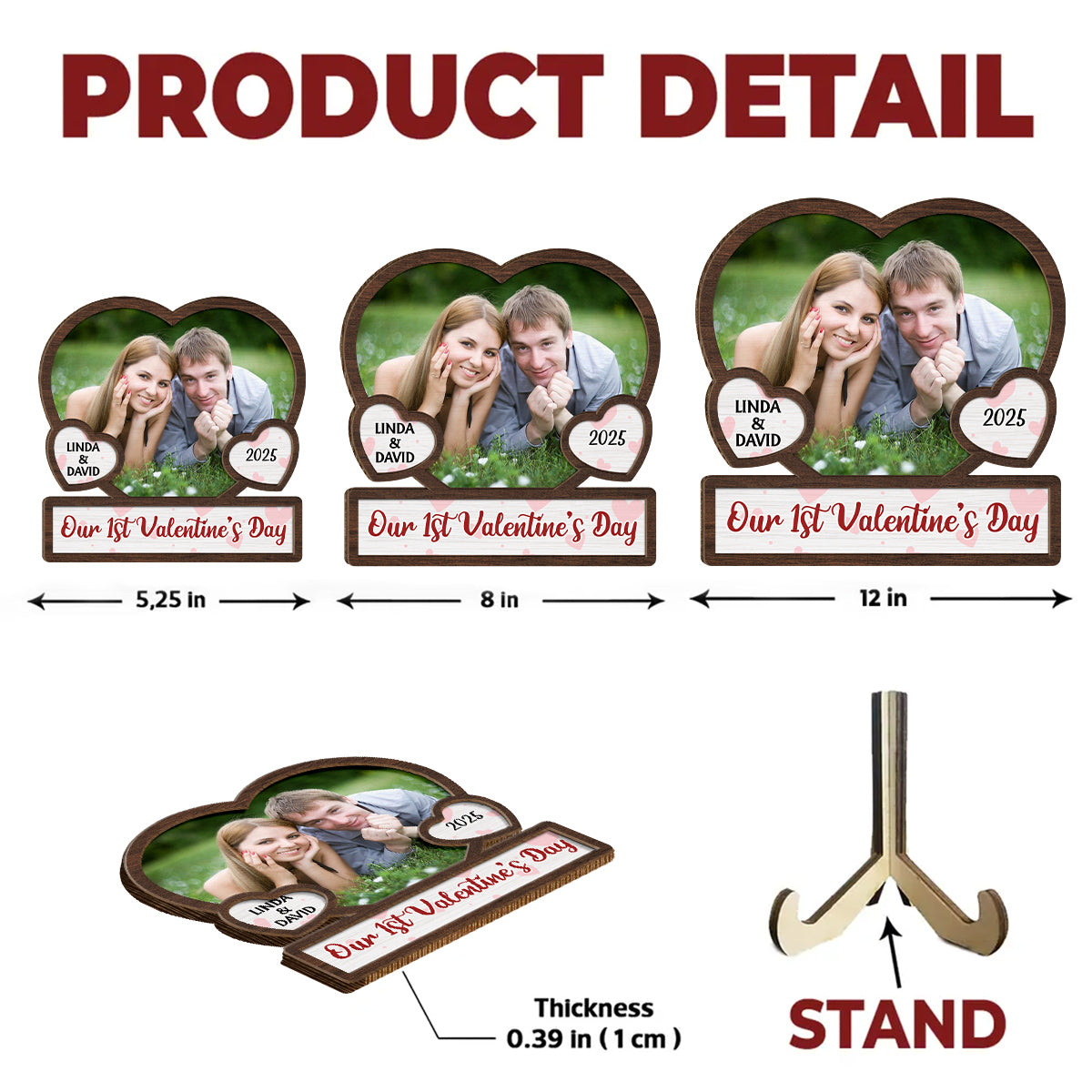 Custom Couple's Decor, Anniversary & Wedding Gift • Our Valentine's Day Photo - Personalized Wooden Plaque