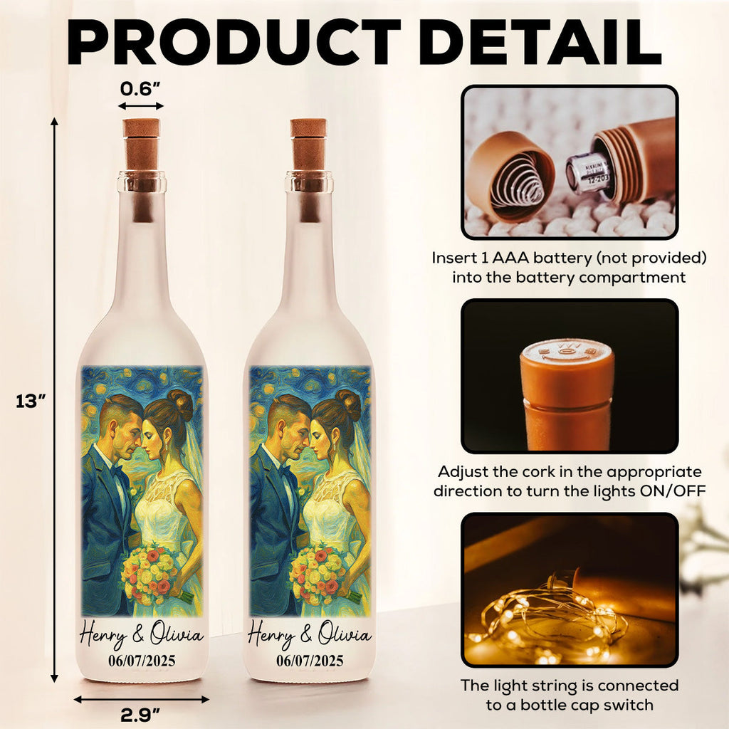 Our Wedding Day Gift - Personalized Bottle Lamp