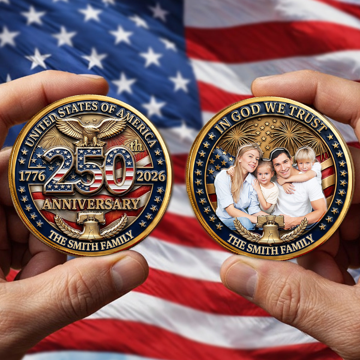 United States Of America 250th Anniversary - Personalized Commemorative Keepsake Coin