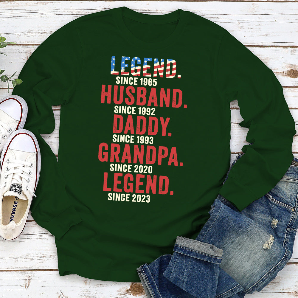 Custom Christmas & Birthday Gift for Dad, Grandpa • Daddy Is A Legend - Personalized Shirt