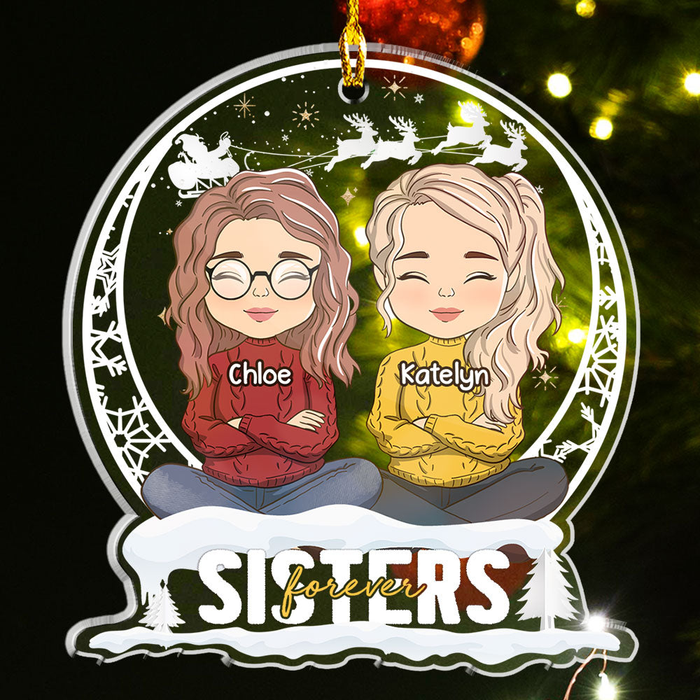 Custom Family Ornament, Christmas Gift for Family Members •  Snow Ball - Personalized Acrylic Ornament