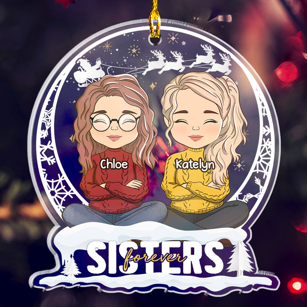 Custom Family Ornament, Christmas Gift for Family Members •  Snow Ball - Personalized Acrylic Ornament
