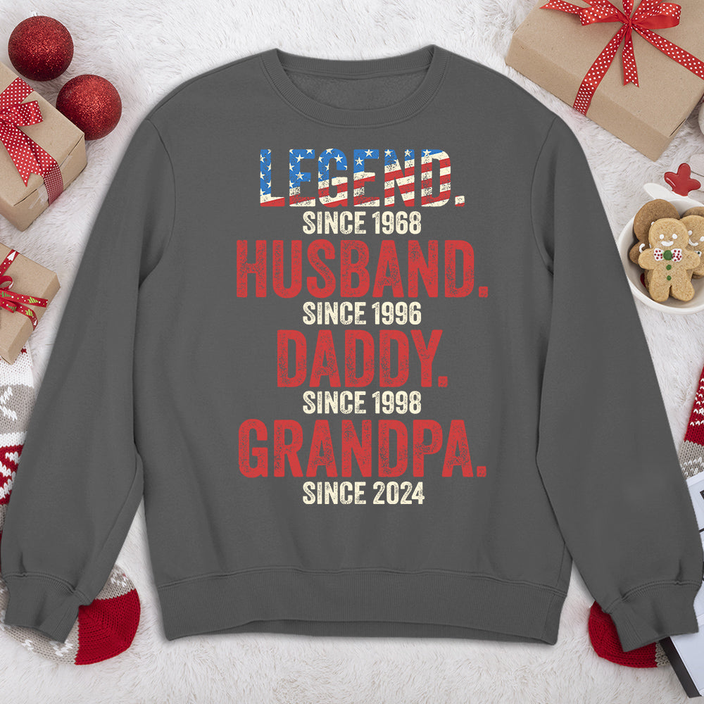 Custom Christmas & Birthday Gift for Dad, Grandpa • Daddy Is A Legend - Personalized Shirt