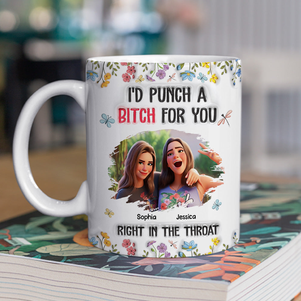 Custom Photo Best Friend, Christmas & Birthday Friendship Keepsake Gift • Sassy Bestie - Personalized 3D Inflated Effect Mug