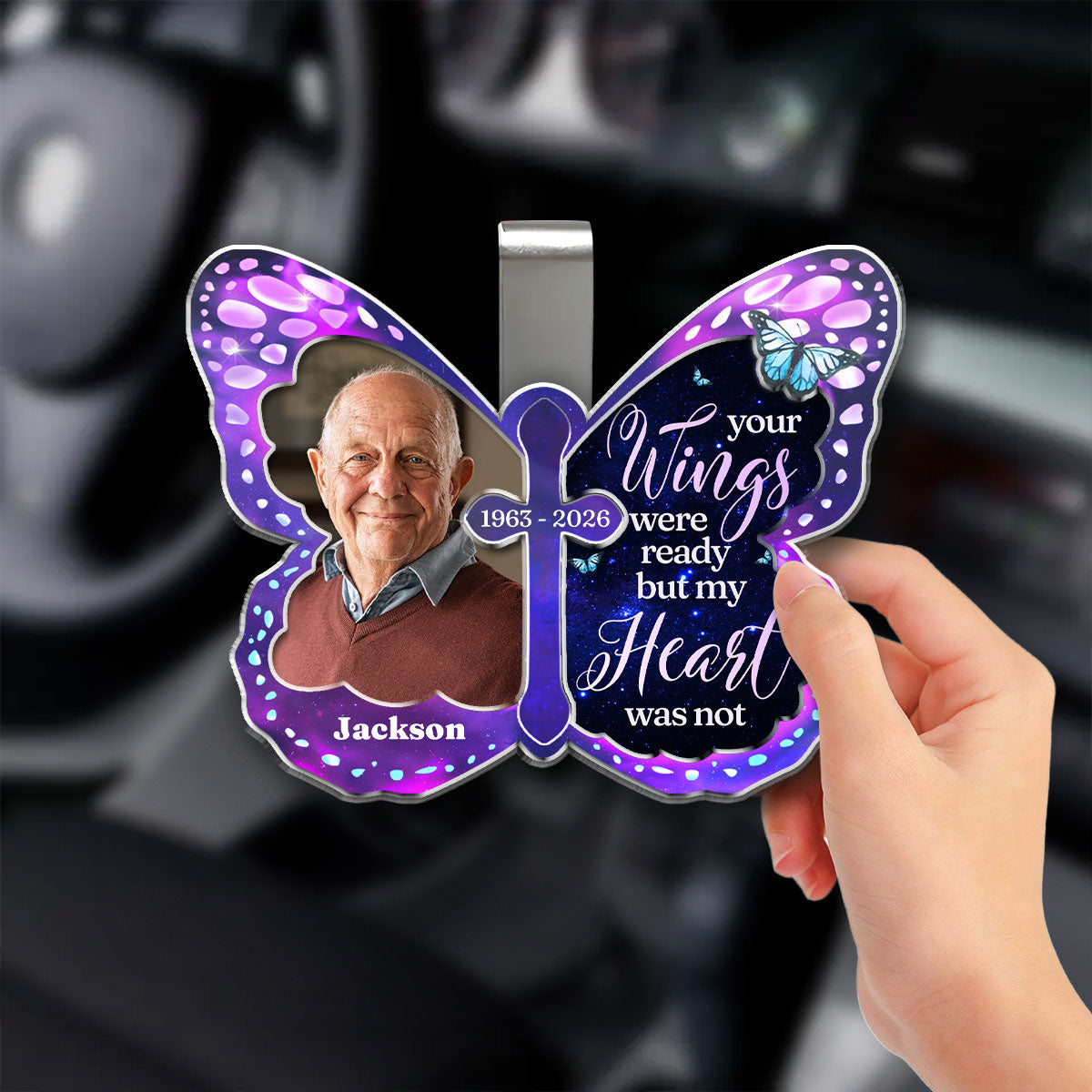 Your Wings Were Ready - Personalized Acrylic Car Visor Clip