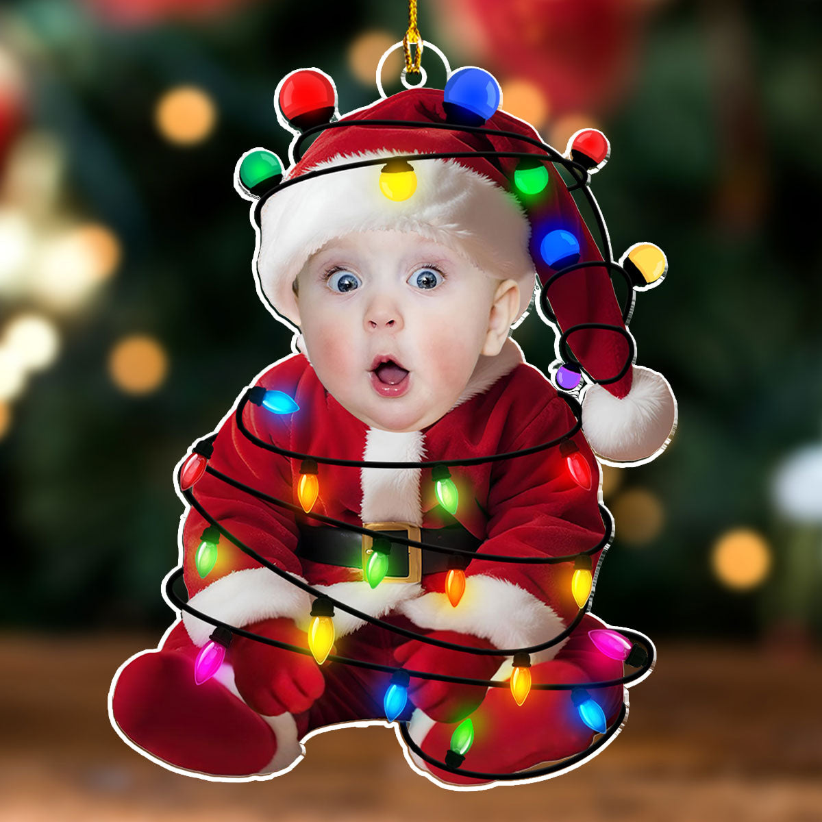 Custom Photo Baby Christmas Ornament for New Parents • Photo Funny Baby Merry Christmas - Personalized Acrylic Ornament