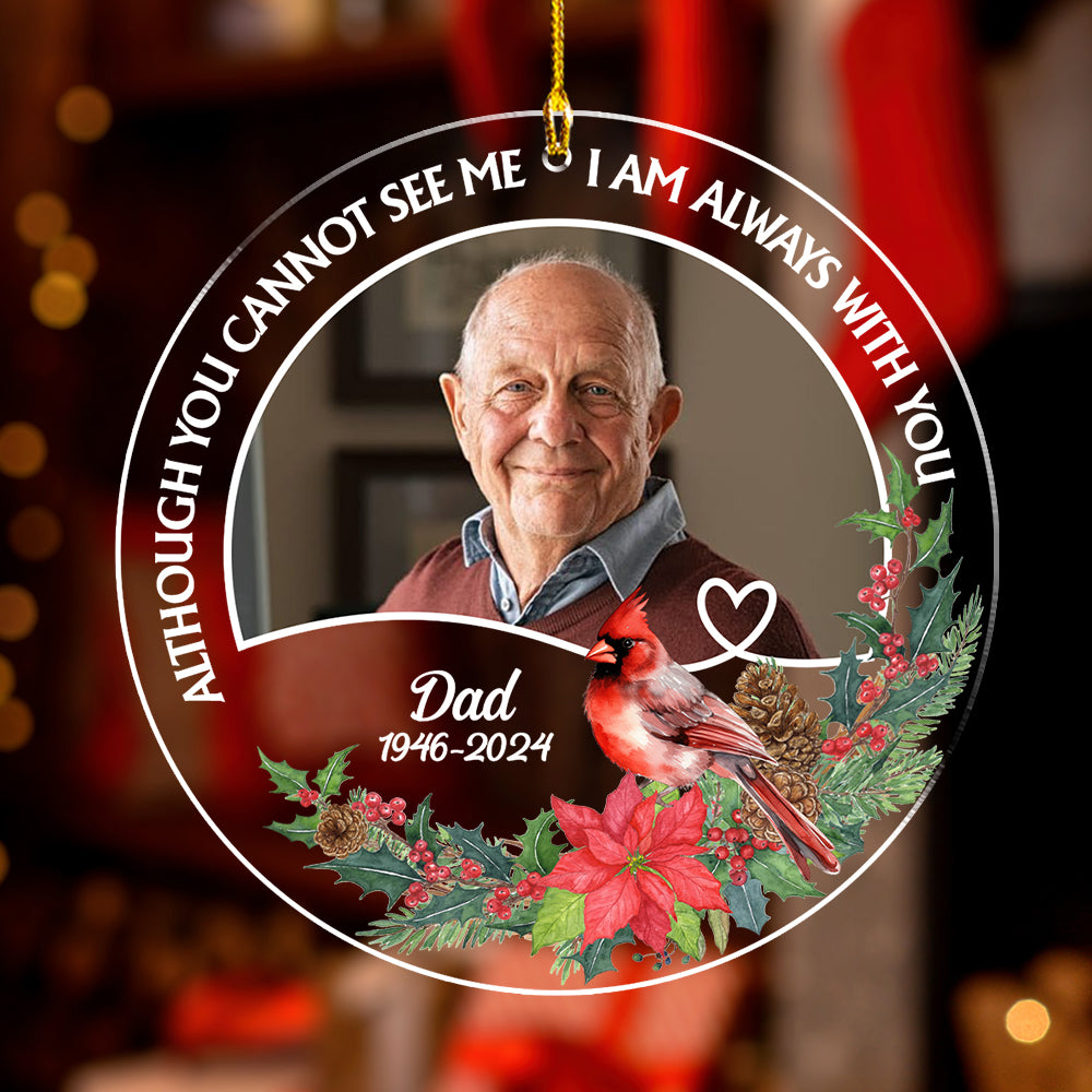 Custom Photo Memorial Christmas Ornament, Sympathy Keepsake • You Are Not Missed - Personalized Acrylic Ornament