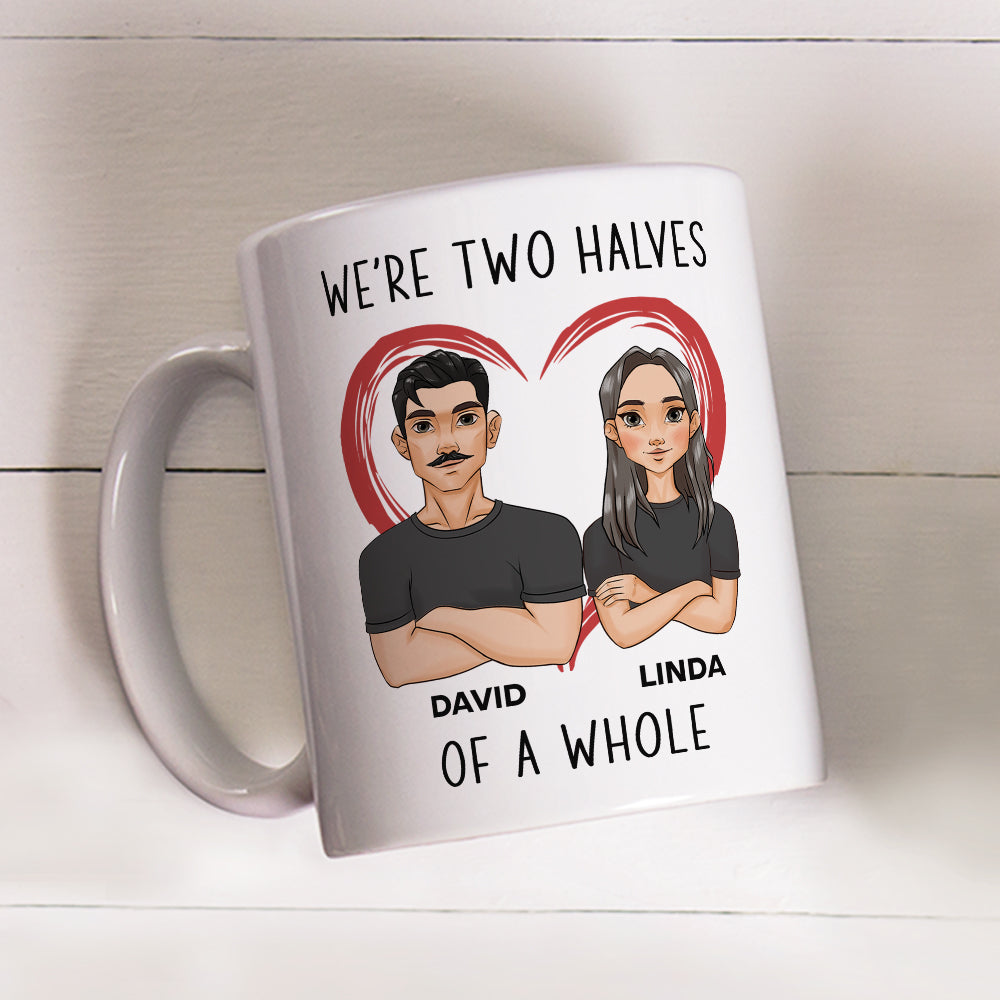 Custom Anniversary Keepsake Gifts For Couple • Two Halves Of A Whole - Personalized Coffee Mug