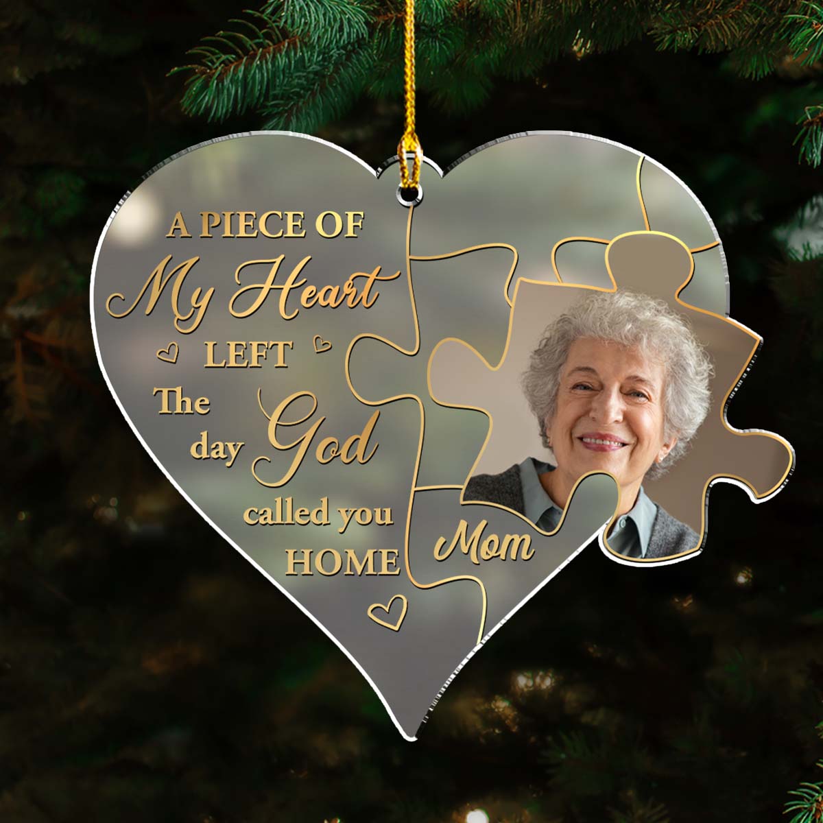 Custom Photo Memorial Christmas Ornament, Sympathy Keepsake • The Day God Called You - Personalized Frosted Acrylic Ornament
