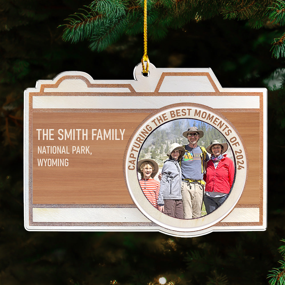 Custom Photo Family Ornament, Christmas Gift for Family Members • Best Moments - Personalized Acrylic Ornament