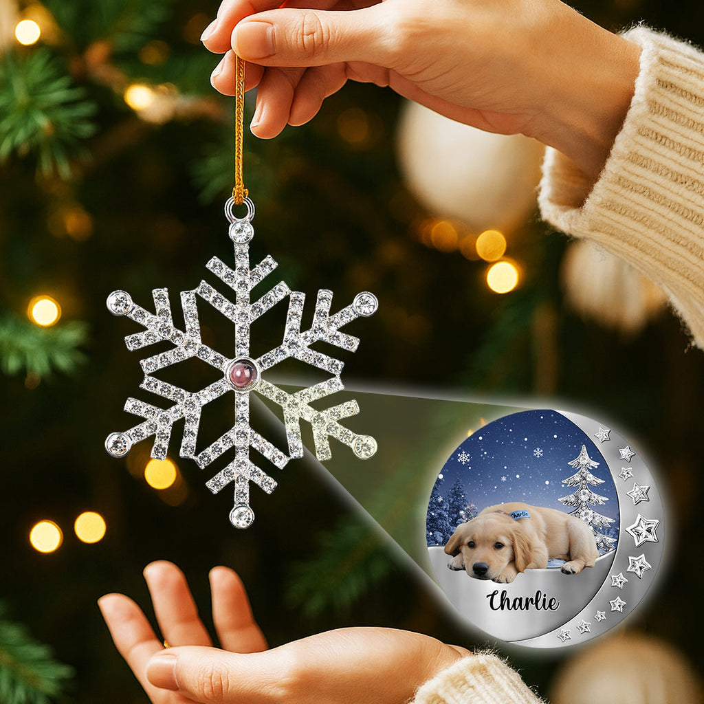 Custom Photo Keepsake Christmas Ornament • Beside You - Personalized Photo Snowflake Projection Ornament