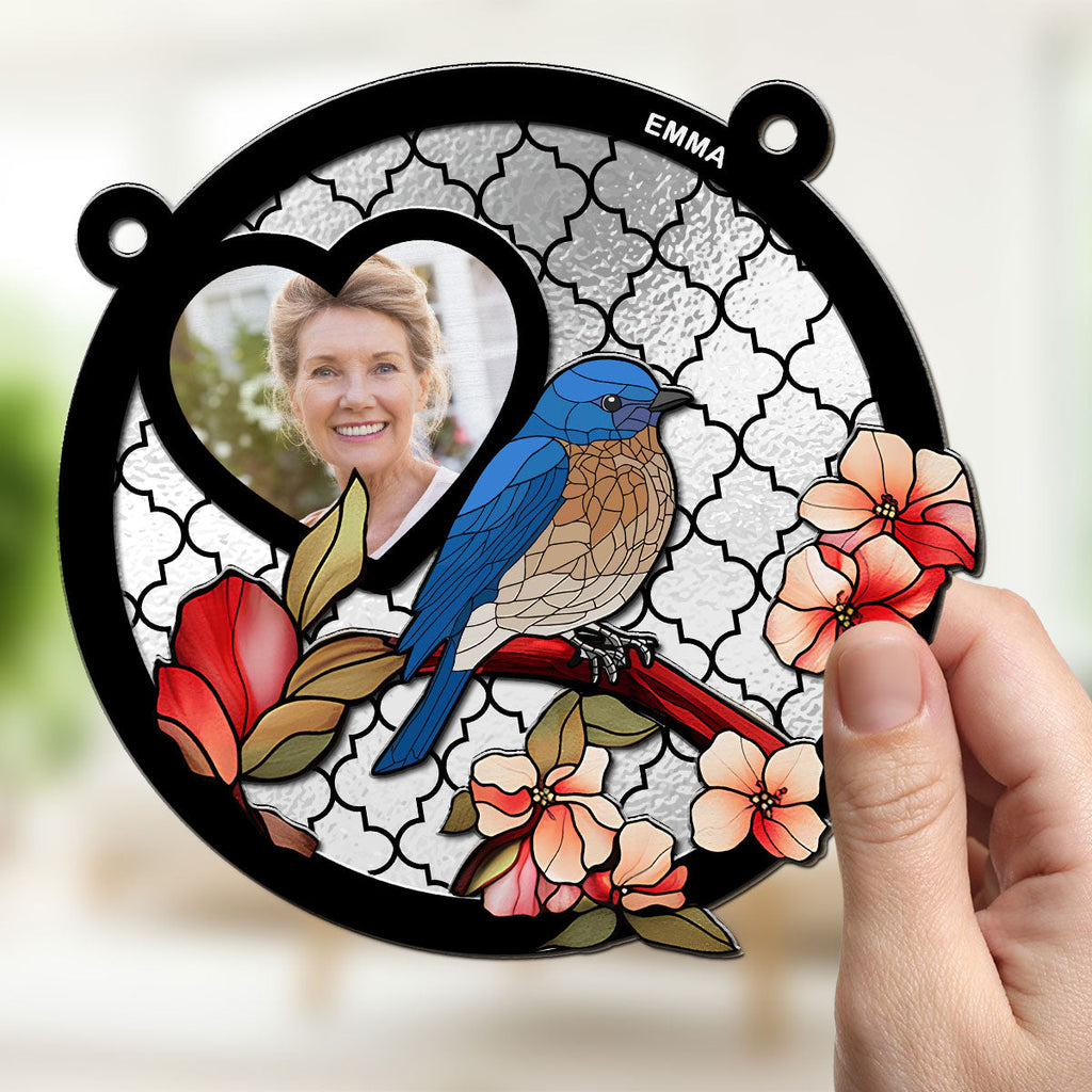 Custom Photo Memorial Hanging Decor, Remembrance Keepsake • I Am By Your Side - Personalized Suncatcher