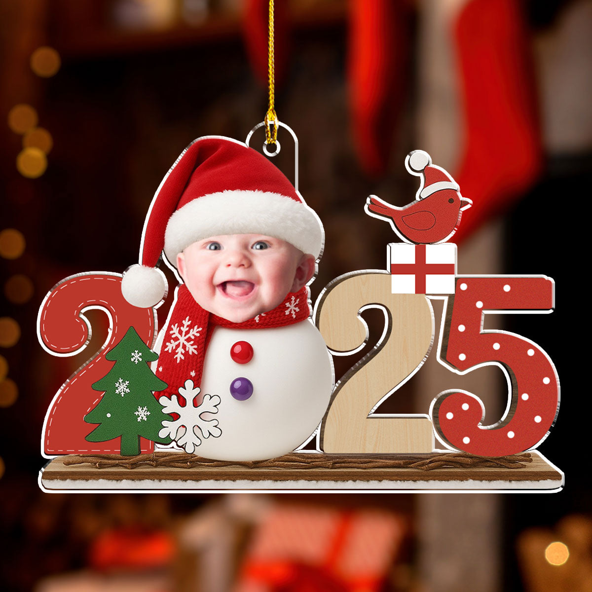Custom Photo Family First Christmas Ornament • Cute Christmas - Personalized Acrylic Ornament