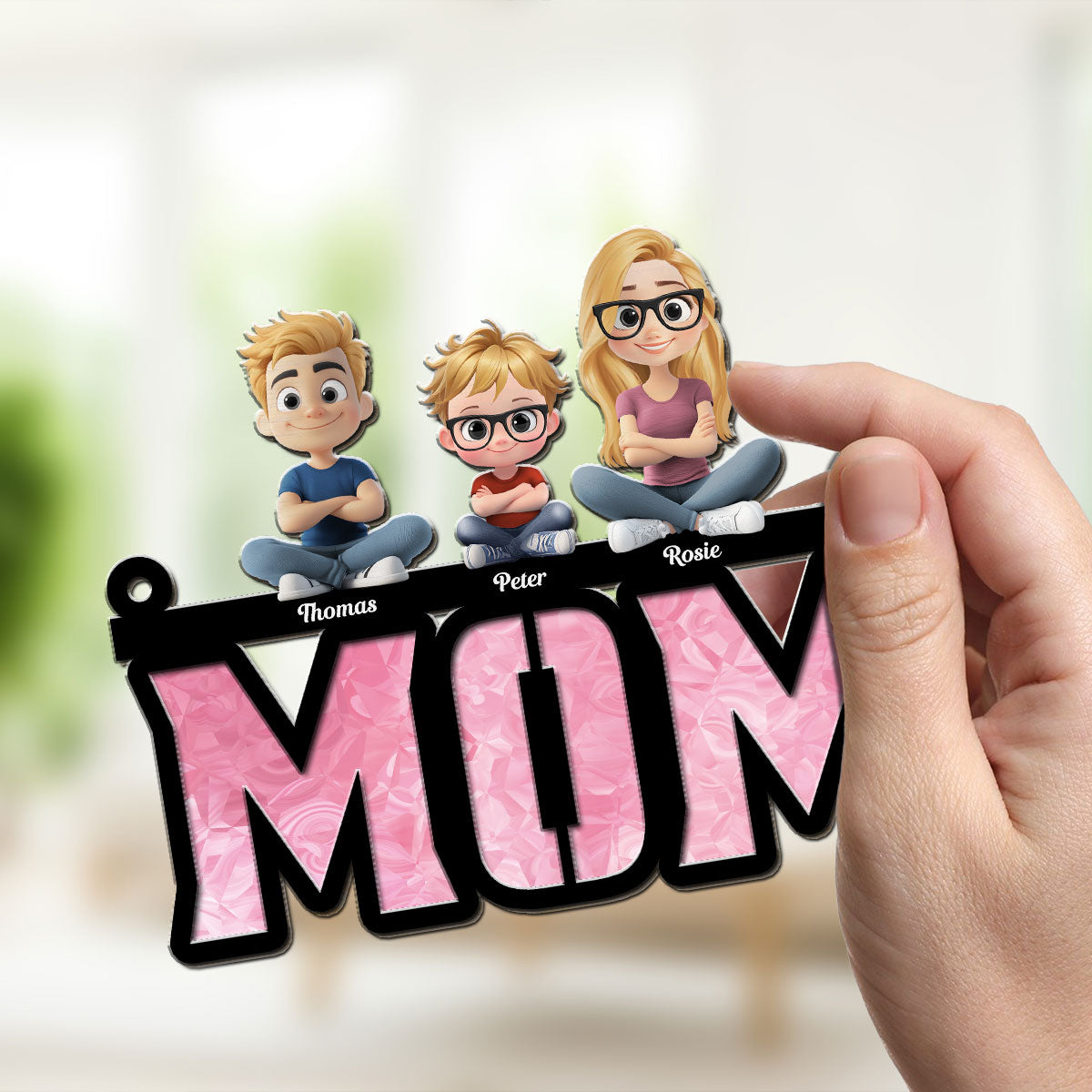 Custom Hanging Decor for Mom Daughter, Mother's Day Gifts • Mother Is Our Sunshine - Personalized Suncatcher