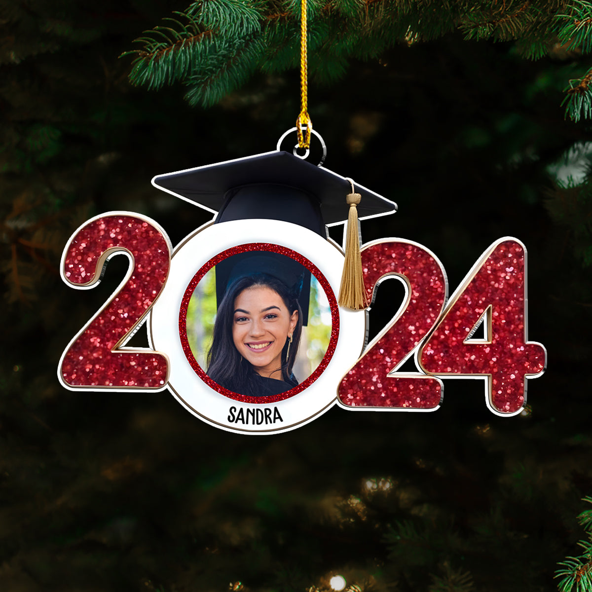 Custom Photo Keepsake Christmas Ornament • Photo Happy Graduation - Personalized Acrylic Ornament
