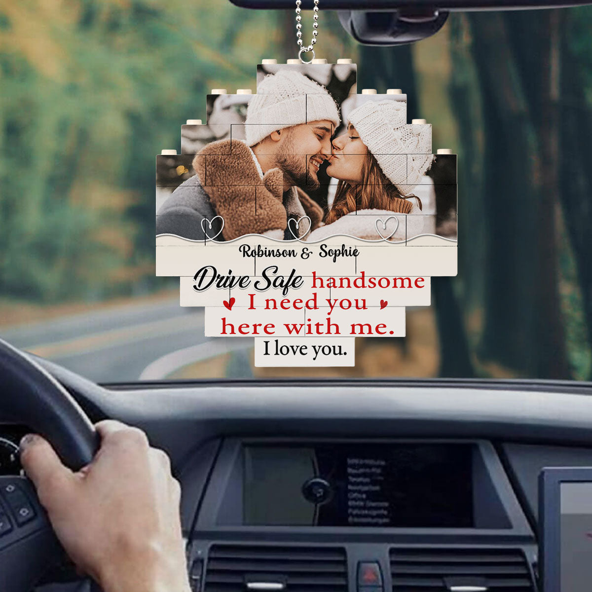 Drive Safe Handsome - Personalized Puzzle Car Ornament