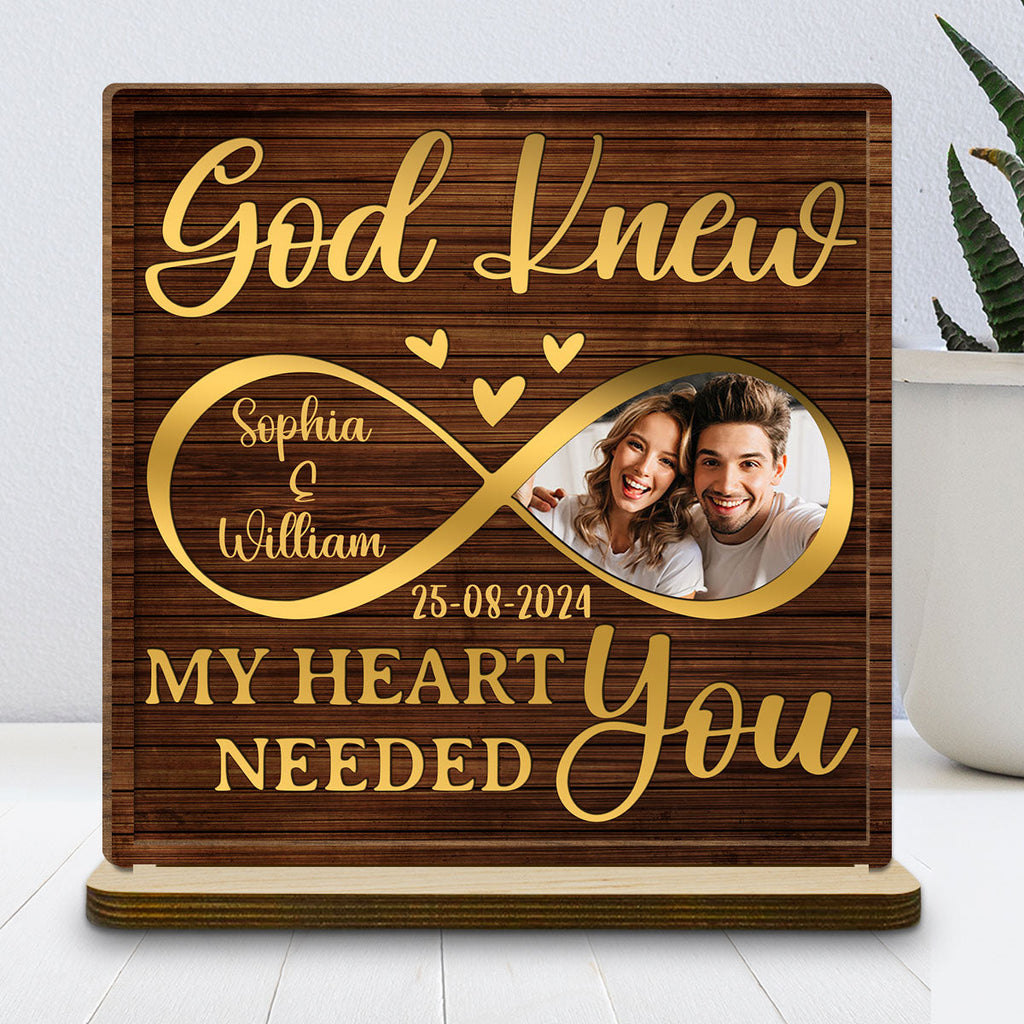 Custom Couple's Decor, Anniversary & Wedding Gift • I Need You Love - Personalized 2-Layer Wood Plaque With Flat Base
