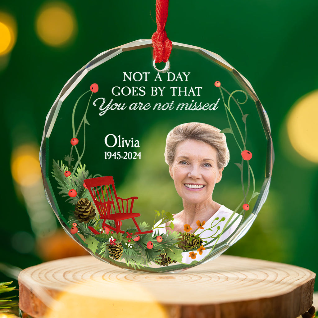 Custom Photo Memorial Christmas Ornament, Sympathy Keepsake • I Am Always With You - Personalized Glass Ornament
